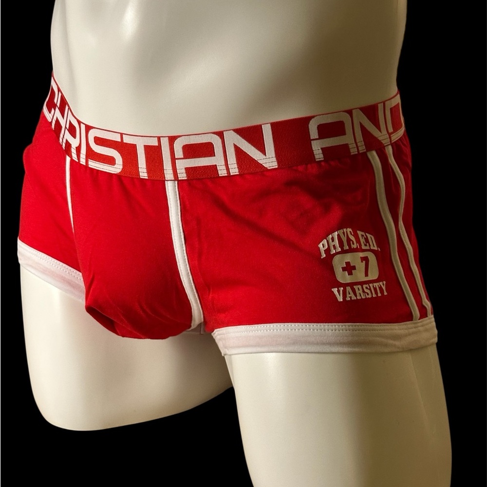 Andrew Christian Red and White Boxer Briefs